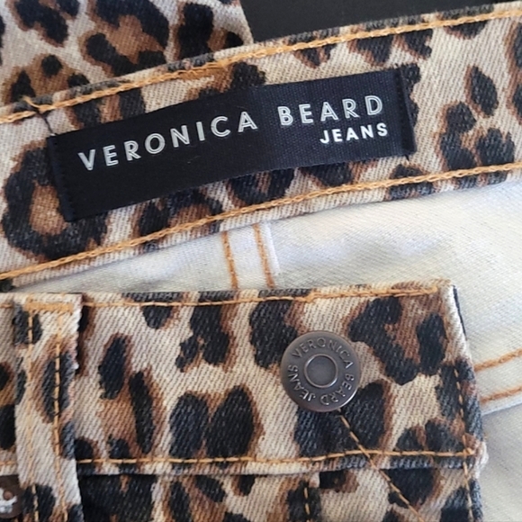 Veronica Beard Debbie Skinny Jeans 10" High Rise Leopard - Picture 4 of 14